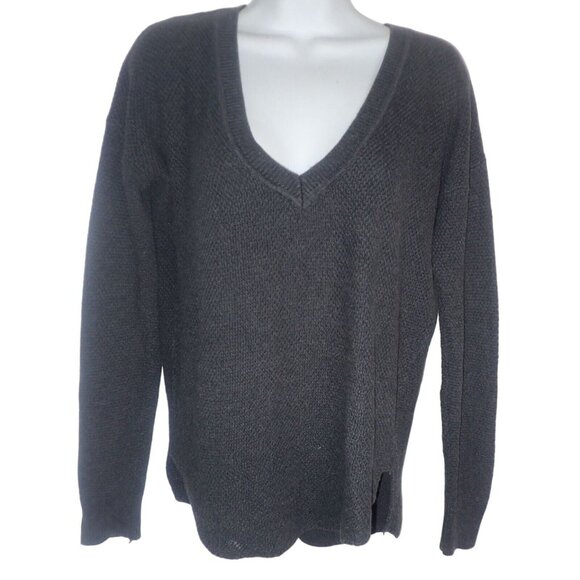 Wilfred V-Neck Sweater With Silk & Cashmere Blend  S Gray‎ Casual Knit classic - Picture 1 of 5